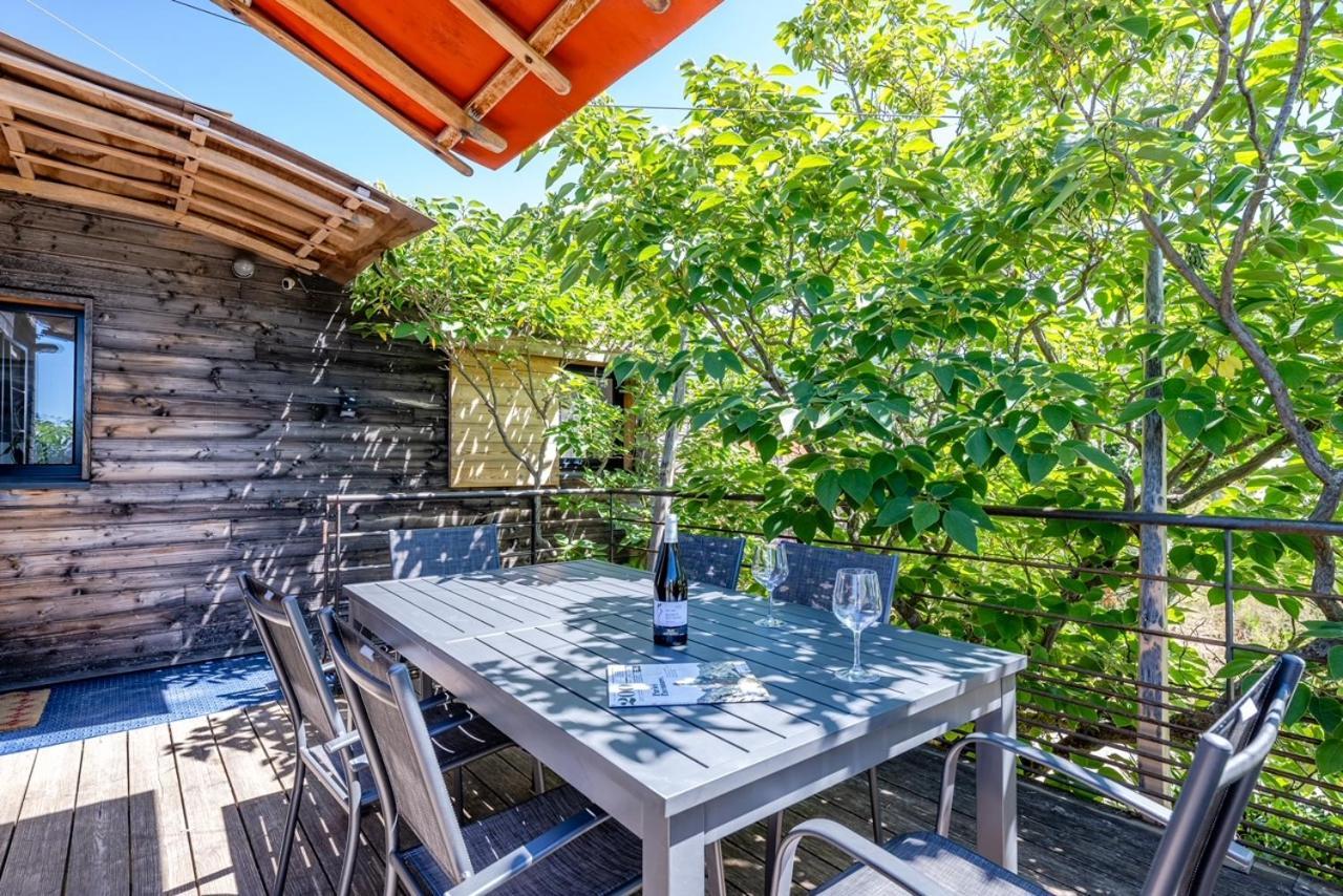 Villa Maison en bois , vue sur le ventoux à Bédoin Extérieur photo